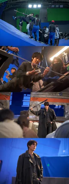 Lee Min-ho Immerses in Front of the Blue Screen... Behind-the-Scenes Still of 'All-Seeing Reader's Perspective' Released