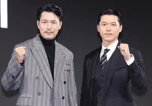 [Photo&] 'Conférence de presse', le charisme écrasant des deux protagonistes de 'Made in Korea', Jung Woo-sung et Hyun Bin