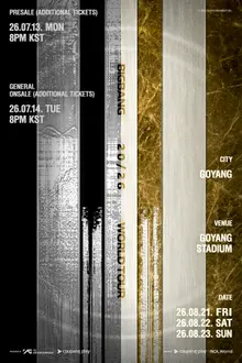 BIGBANG 20週年 高揚（Goyang）演唱會「全數售罄」　追加座位、加開票券今（或將）開賣「以爆發性支持回應」