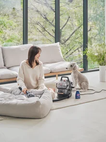 現實密切的寵物狗主人的一天，嚴智媛-寵物狗比基的攝影公開