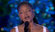 'The Little Mermaid' Halle Bailey Captivates Rockefeller Center... Dazzling in a Pure White Dress While Singing 'My Favorite Things'