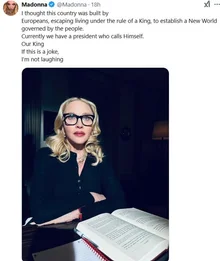 마돈나, 트럼프 대통령의 '왕' 발언 비판 