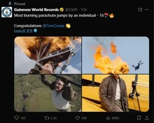 톰 크루즈, 〈미션 임파서블: 파이널 레코닝〉 스턴트로 기네스 신기록 세웠다!