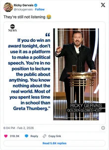 「請不要試圖教導我」... 李基·傑維斯，對政治化的格萊美發表「毒舌」