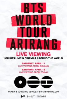 BTS World Tour 'Arirang', Live Viewing Confirmed in Theaters Worldwide... Tickets Open on 25th