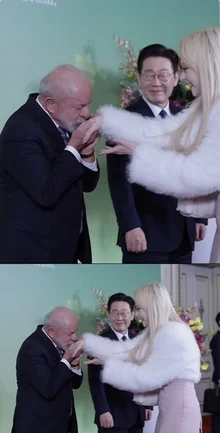 [Photo &] Brazilian President Lula Kisses Black Swan's Gabi's Hand... 1.2 Million Views Exploded