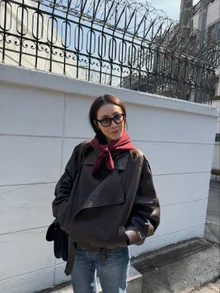 [Photo &] Choi Ji-woo Perfectly Rocks Leather Jacket in 'Wanna-be Slender' Daily Fashion