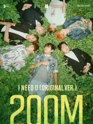 BTS logra su primera canción número uno: el vídeo musical original de «I Need U» supera los 200 millones de visitas