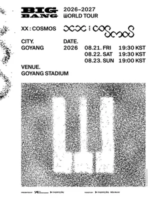 BIGBANG出道20週年世界巡迴演唱會「XX：COSMOS」…19座城市登場