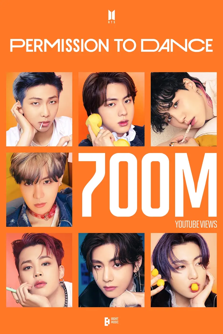 BTS 'Permission to Dance' Surpasses 700 Million Views on YouTube