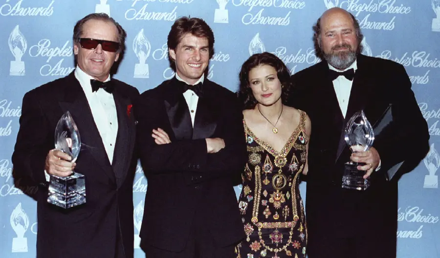 Jack Nicholson, Tom Cruise, Demi Moore and the film's director Rob Reiner of the film "A Few Good Men" pose together March 9, 1992 after winning two People's Choice Awards, for favorite dramatic movie and for favorite movie. REUTERS/Fred Prouser/File Photo