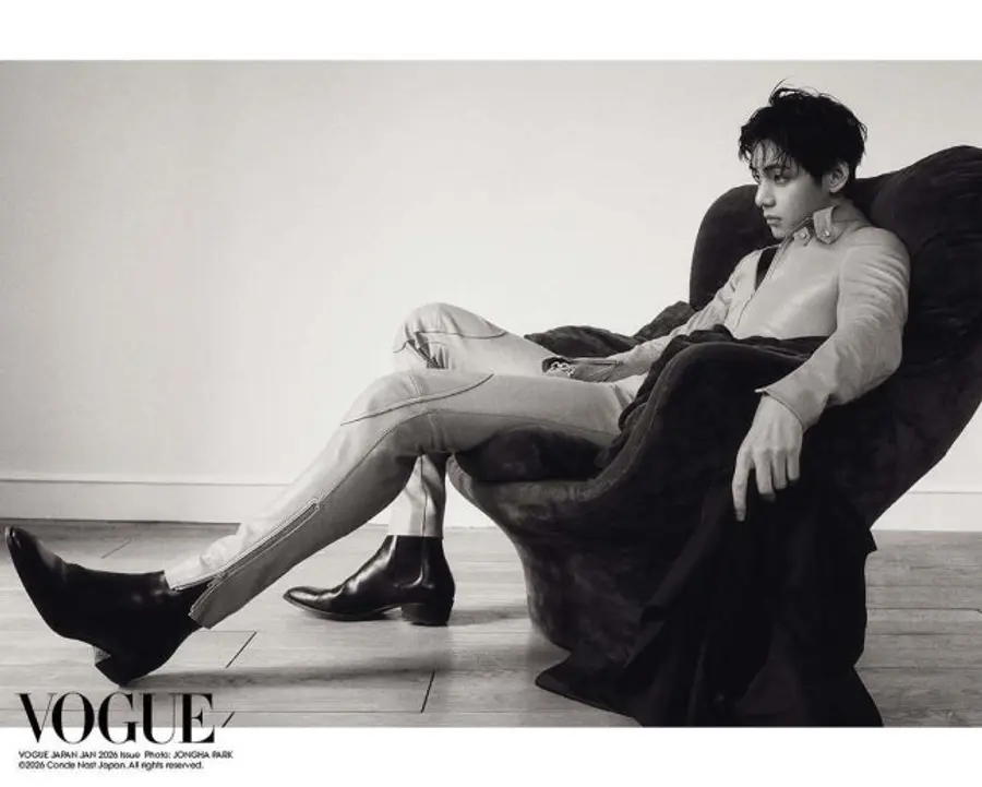 BTS V gracing the cover of Vogue Japan's February issue [Provided by Vogue Japan]
