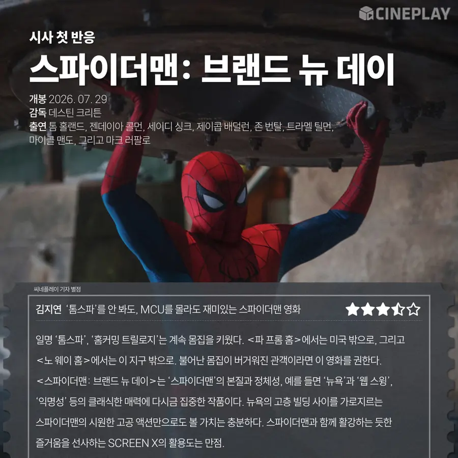 〈Spider-Man: Brand New Day〉 điểm đánh giá của phóng viên CinePlay