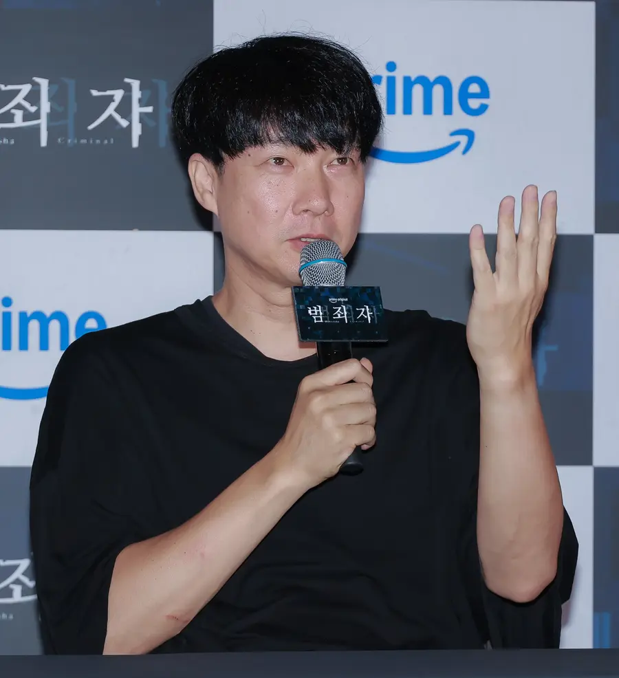 Director Daishi Matsunaga attends the news conference for "Criminal" [Amazon Prime provided. No redistribution or database use]