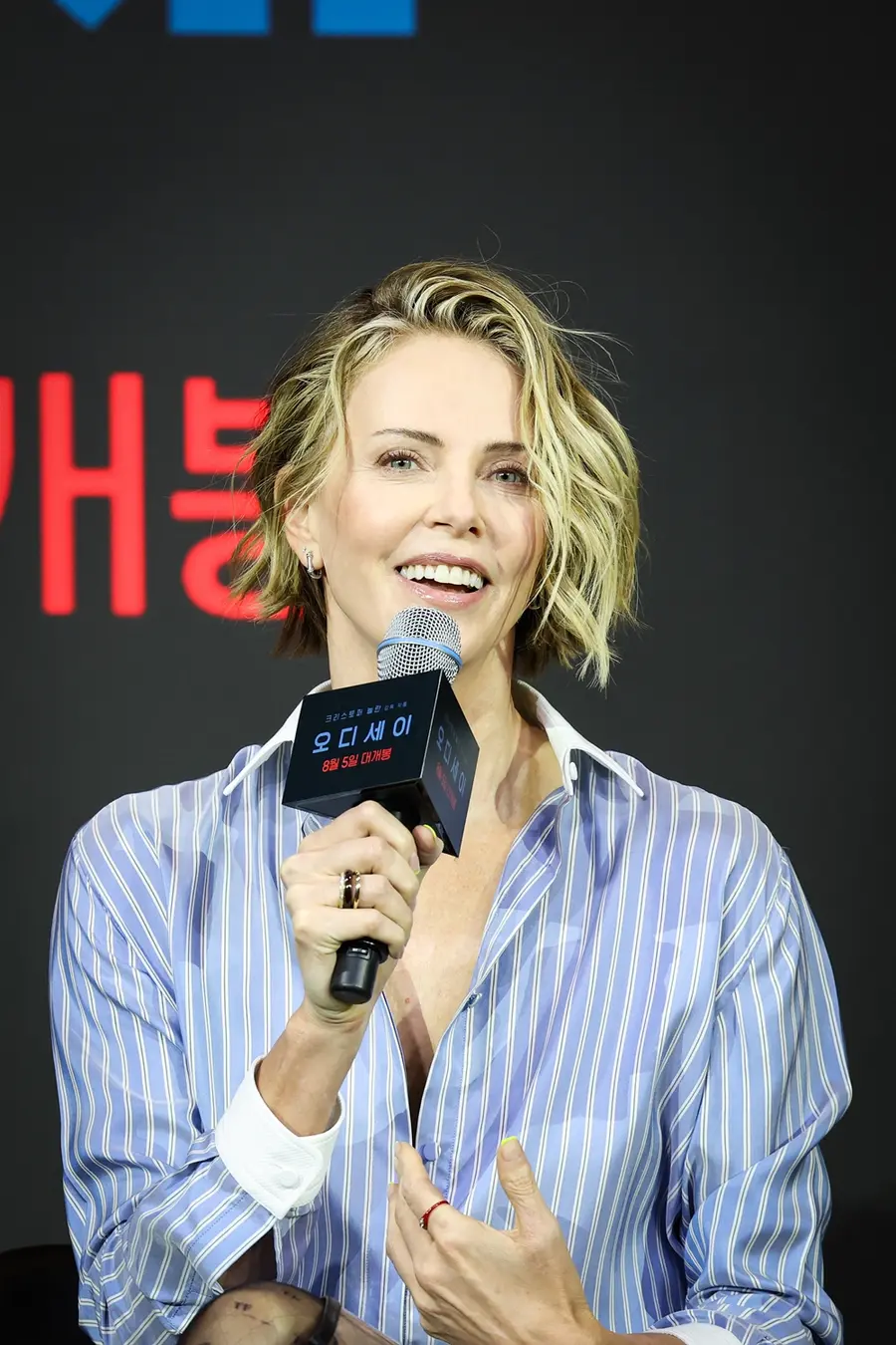 〈オデッセイ〉 来韓記者会見の様子。シャーリーズ・セロン