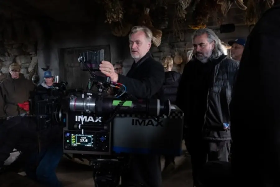 Christopher Nolan on the set