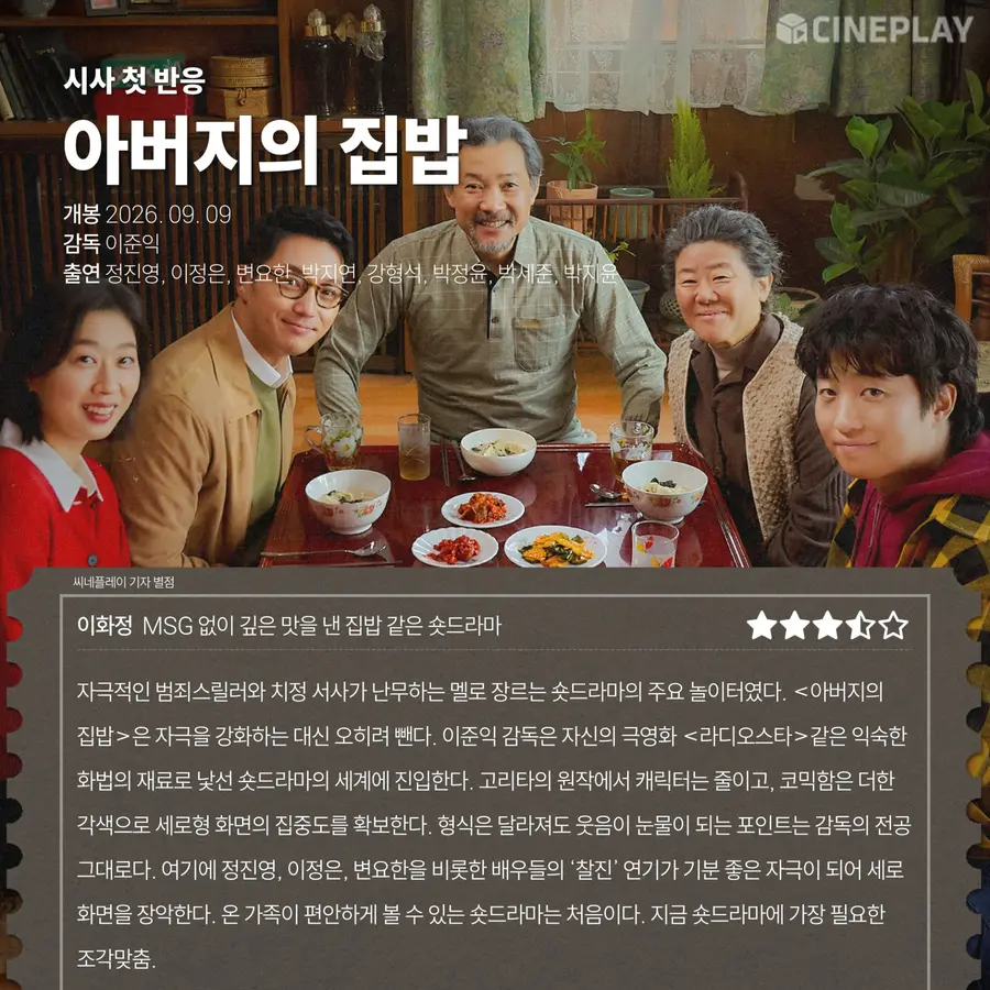 〈Cơm nhà của cha〉 điểm đánh giá của phóng viên Cineplay
