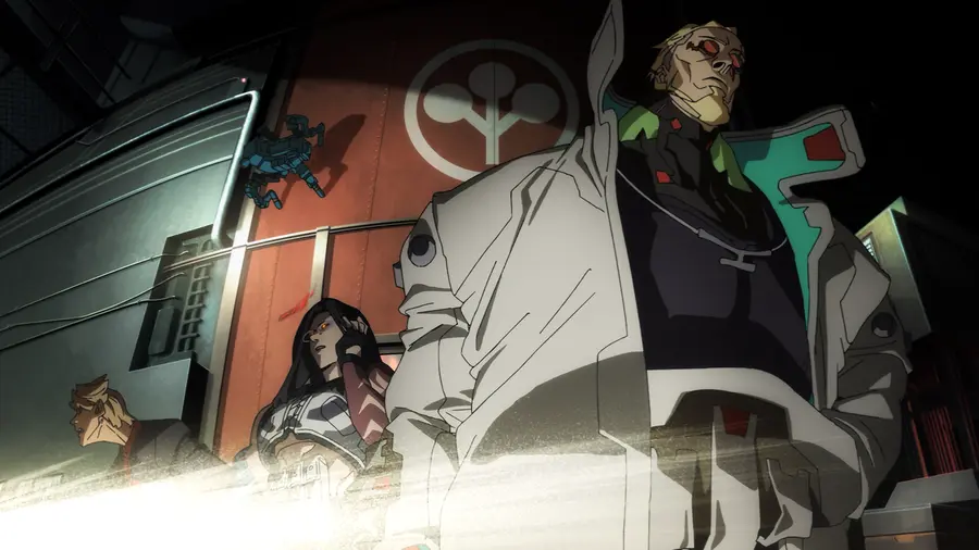 Wick Kingsley (right) during his mercenary days in 〈Cyberpunk: Edgerunners 2〉