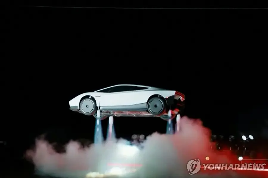 공중부양 '로드스터' [테슬라 제공. AFP=연합뉴스 자료사진. 보도용으로만 사용 가능. 마케팅·광고 사용 금지]